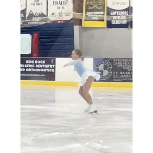 Ice skating Princess Theme with cute bow back -  Figure Skating Dress. size 14 - Picture 1 of 10